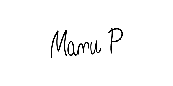 Design your own signature with our free online signature maker. With this signature software, you can create a handwritten (Angelique-Rose-font-FFP) signature for name Manu P. Manu P signature style 5 images and pictures png