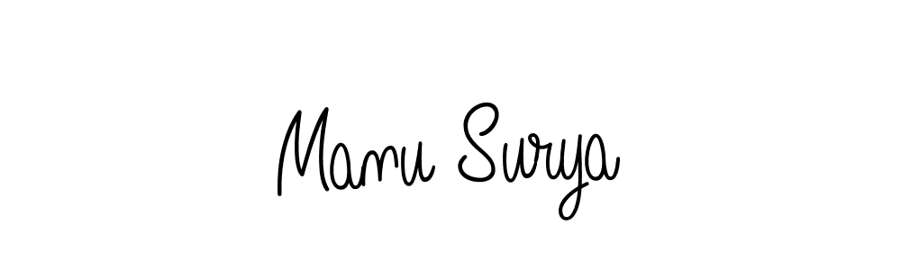 Manu Surya stylish signature style. Best Handwritten Sign (Angelique-Rose-font-FFP) for my name. Handwritten Signature Collection Ideas for my name Manu Surya. Manu Surya signature style 5 images and pictures png