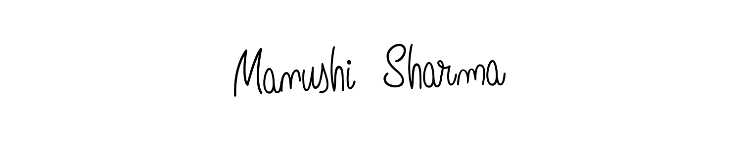 The best way (Angelique-Rose-font-FFP) to make a short signature is to pick only two or three words in your name. The name Manushi  Sharma include a total of six letters. For converting this name. Manushi  Sharma signature style 5 images and pictures png