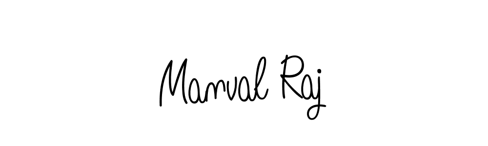 Use a signature maker to create a handwritten signature online. With this signature software, you can design (Angelique-Rose-font-FFP) your own signature for name Manval Raj. Manval Raj signature style 5 images and pictures png