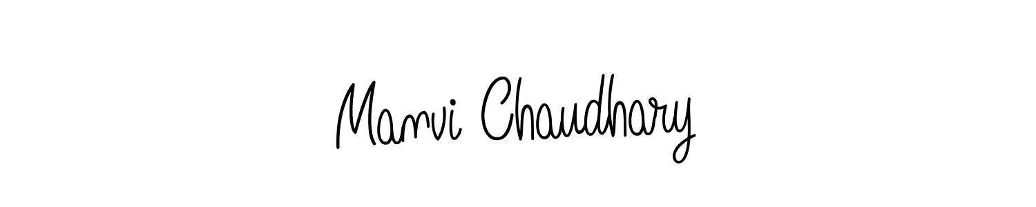 You should practise on your own different ways (Angelique-Rose-font-FFP) to write your name (Manvi Chaudhary) in signature. don't let someone else do it for you. Manvi Chaudhary signature style 5 images and pictures png