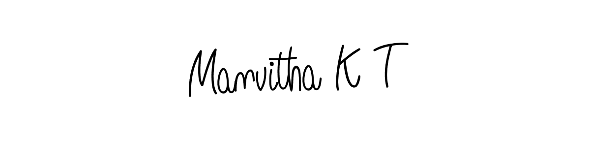 Manvitha K T stylish signature style. Best Handwritten Sign (Angelique-Rose-font-FFP) for my name. Handwritten Signature Collection Ideas for my name Manvitha K T. Manvitha K T signature style 5 images and pictures png