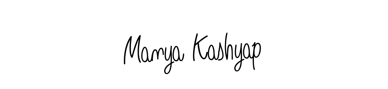 Make a beautiful signature design for name Manya Kashyap. With this signature (Angelique-Rose-font-FFP) style, you can create a handwritten signature for free. Manya Kashyap signature style 5 images and pictures png