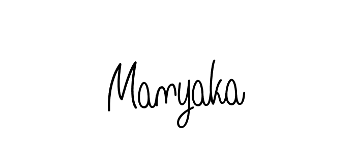 Use a signature maker to create a handwritten signature online. With this signature software, you can design (Angelique-Rose-font-FFP) your own signature for name Manyaka. Manyaka signature style 5 images and pictures png