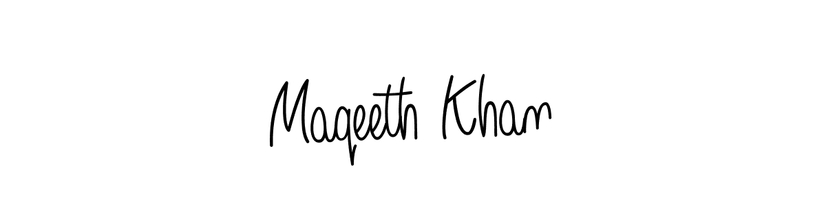 Use a signature maker to create a handwritten signature online. With this signature software, you can design (Angelique-Rose-font-FFP) your own signature for name Maqeeth Khan. Maqeeth Khan signature style 5 images and pictures png