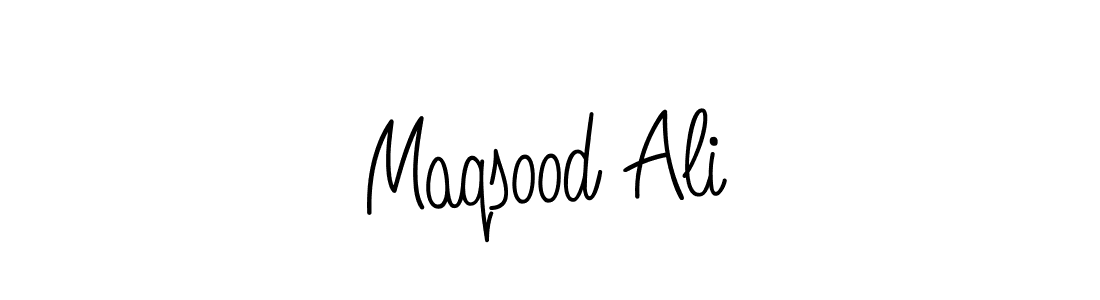 You should practise on your own different ways (Angelique-Rose-font-FFP) to write your name (Maqsood Ali) in signature. don't let someone else do it for you. Maqsood Ali signature style 5 images and pictures png