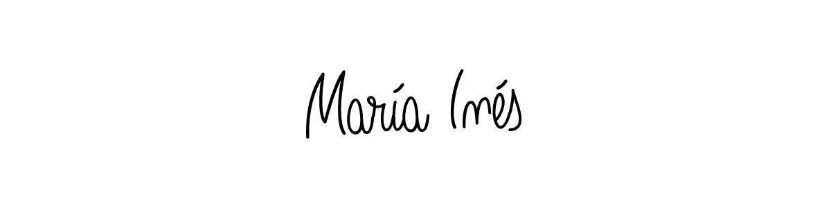 How to make María Inés name signature. Use Angelique-Rose-font-FFP style for creating short signs online. This is the latest handwritten sign. María Inés signature style 5 images and pictures png