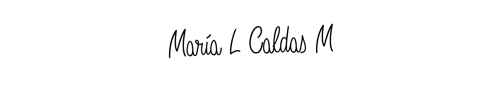 You should practise on your own different ways (Angelique-Rose-font-FFP) to write your name (María L Caldas M) in signature. don't let someone else do it for you. María L Caldas M signature style 5 images and pictures png