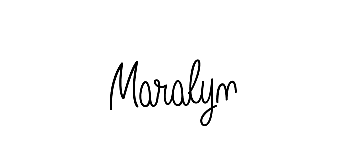 Make a beautiful signature design for name Maralyn. With this signature (Angelique-Rose-font-FFP) style, you can create a handwritten signature for free. Maralyn signature style 5 images and pictures png