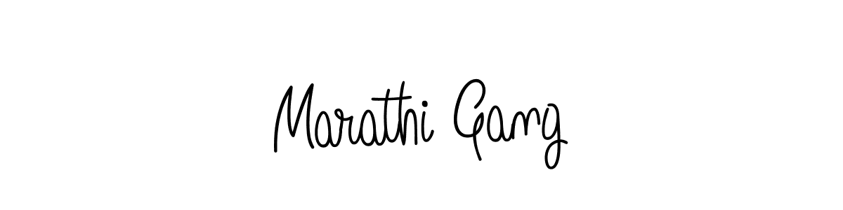 Marathi Gang stylish signature style. Best Handwritten Sign (Angelique-Rose-font-FFP) for my name. Handwritten Signature Collection Ideas for my name Marathi Gang. Marathi Gang signature style 5 images and pictures png