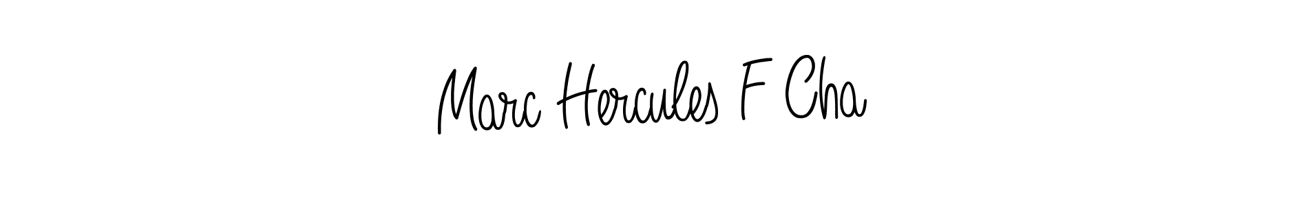 You should practise on your own different ways (Angelique-Rose-font-FFP) to write your name (Marc Hercules F Cha) in signature. don't let someone else do it for you. Marc Hercules F Cha signature style 5 images and pictures png