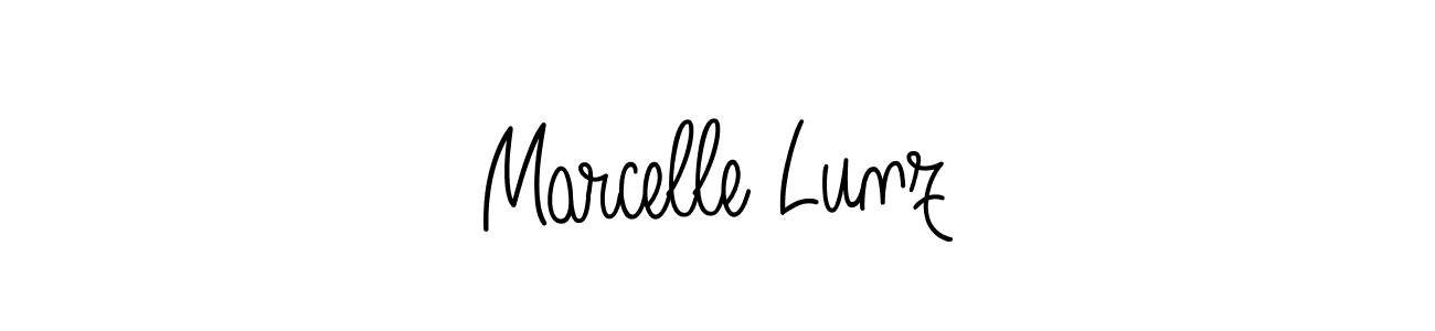 You should practise on your own different ways (Angelique-Rose-font-FFP) to write your name (Marcelle Lunz) in signature. don't let someone else do it for you. Marcelle Lunz signature style 5 images and pictures png