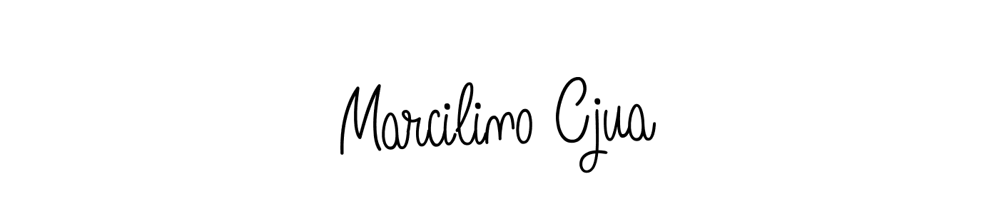 How to make Marcilino Cjua name signature. Use Angelique-Rose-font-FFP style for creating short signs online. This is the latest handwritten sign. Marcilino Cjua signature style 5 images and pictures png