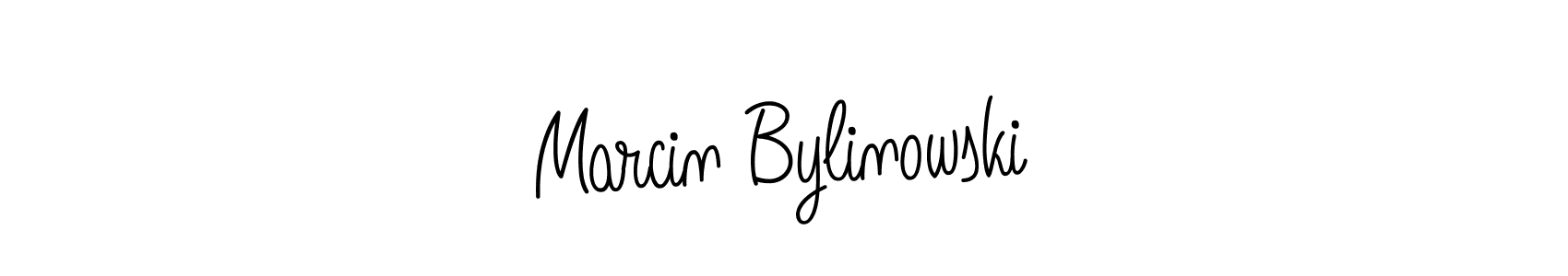 You should practise on your own different ways (Angelique-Rose-font-FFP) to write your name (Marcin Bylinowski) in signature. don't let someone else do it for you. Marcin Bylinowski signature style 5 images and pictures png