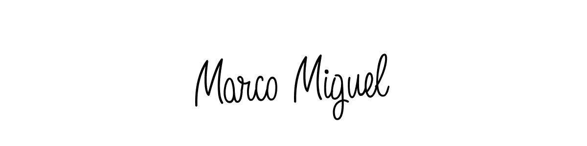 Marco Miguel stylish signature style. Best Handwritten Sign (Angelique-Rose-font-FFP) for my name. Handwritten Signature Collection Ideas for my name Marco Miguel. Marco Miguel signature style 5 images and pictures png