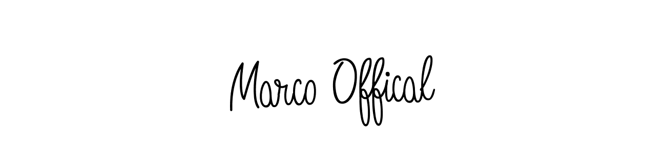 Design your own signature with our free online signature maker. With this signature software, you can create a handwritten (Angelique-Rose-font-FFP) signature for name Marco Offical. Marco Offical signature style 5 images and pictures png