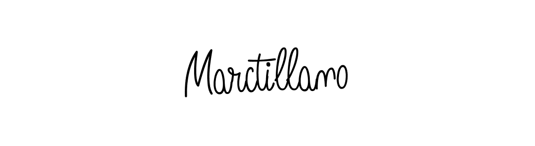 Use a signature maker to create a handwritten signature online. With this signature software, you can design (Angelique-Rose-font-FFP) your own signature for name Marctillano. Marctillano signature style 5 images and pictures png