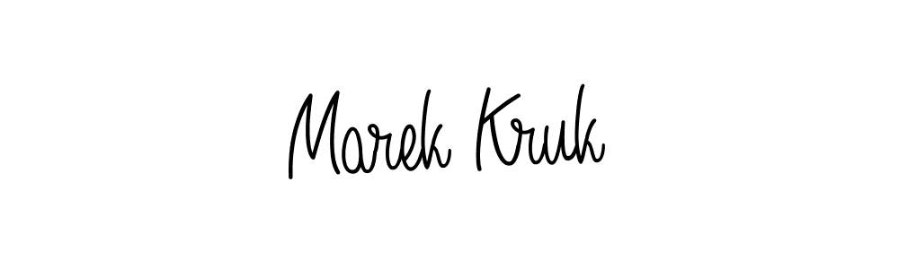 You should practise on your own different ways (Angelique-Rose-font-FFP) to write your name (Marek Kruk) in signature. don't let someone else do it for you. Marek Kruk signature style 5 images and pictures png