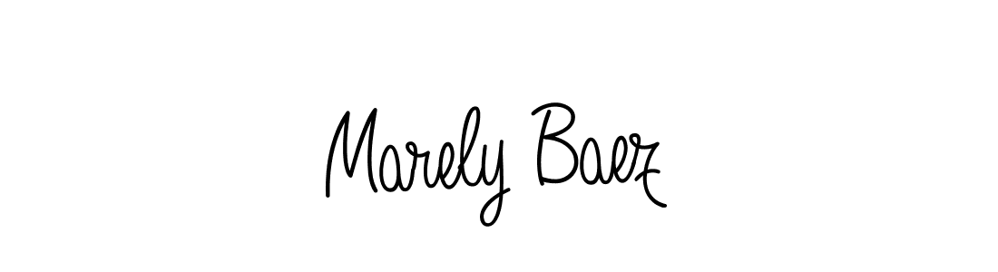 Design your own signature with our free online signature maker. With this signature software, you can create a handwritten (Angelique-Rose-font-FFP) signature for name Marely Baez. Marely Baez signature style 5 images and pictures png