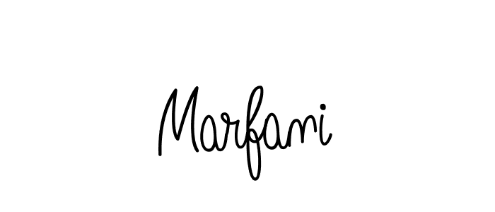 Use a signature maker to create a handwritten signature online. With this signature software, you can design (Angelique-Rose-font-FFP) your own signature for name Marfani. Marfani signature style 5 images and pictures png