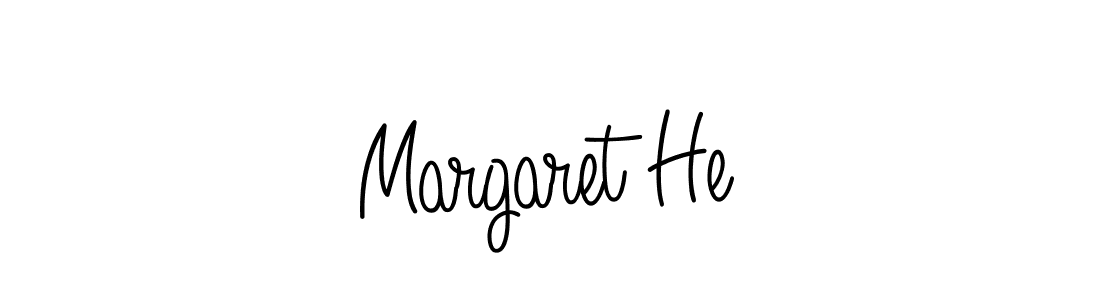 The best way (Angelique-Rose-font-FFP) to make a short signature is to pick only two or three words in your name. The name Margaret He include a total of six letters. For converting this name. Margaret He signature style 5 images and pictures png