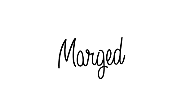 Make a beautiful signature design for name Marged. With this signature (Angelique-Rose-font-FFP) style, you can create a handwritten signature for free. Marged signature style 5 images and pictures png