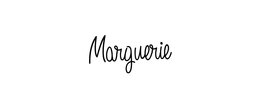 Make a beautiful signature design for name Marguerie. With this signature (Angelique-Rose-font-FFP) style, you can create a handwritten signature for free. Marguerie signature style 5 images and pictures png