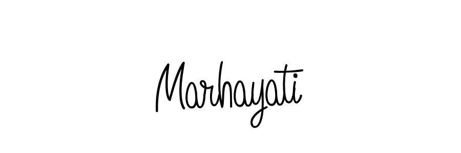 You should practise on your own different ways (Angelique-Rose-font-FFP) to write your name (Marhayati) in signature. don't let someone else do it for you. Marhayati signature style 5 images and pictures png