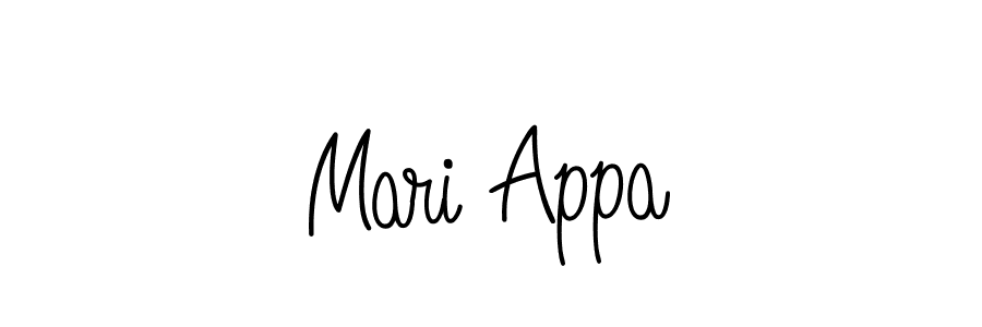 The best way (Angelique-Rose-font-FFP) to make a short signature is to pick only two or three words in your name. The name Mari Appa include a total of six letters. For converting this name. Mari Appa signature style 5 images and pictures png