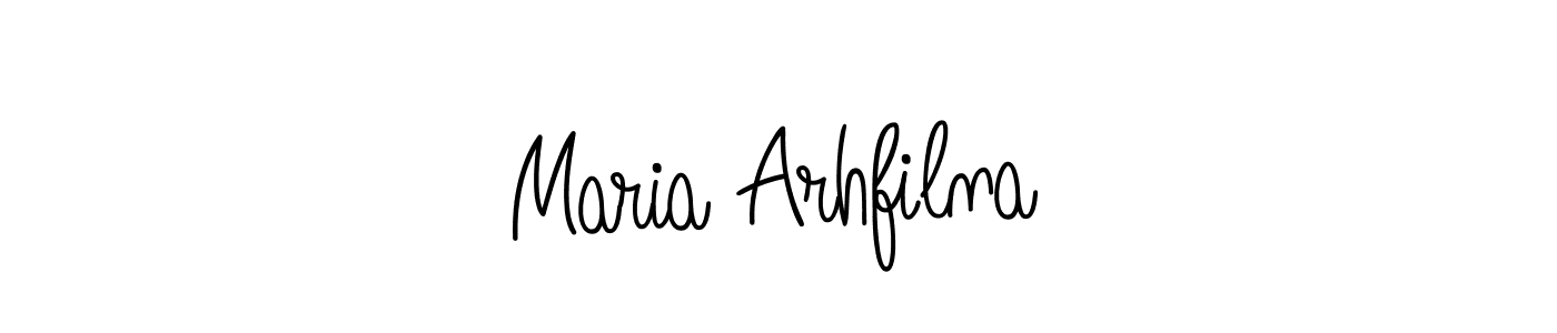 Make a beautiful signature design for name Maria Arhfilna. With this signature (Angelique-Rose-font-FFP) style, you can create a handwritten signature for free. Maria Arhfilna signature style 5 images and pictures png