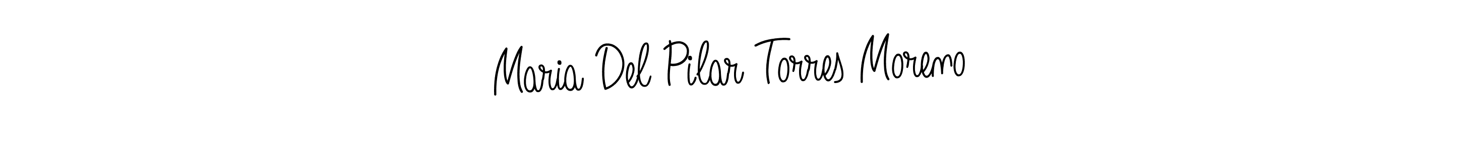 Maria Del Pilar Torres Moreno stylish signature style. Best Handwritten Sign (Angelique-Rose-font-FFP) for my name. Handwritten Signature Collection Ideas for my name Maria Del Pilar Torres Moreno. Maria Del Pilar Torres Moreno signature style 5 images and pictures png