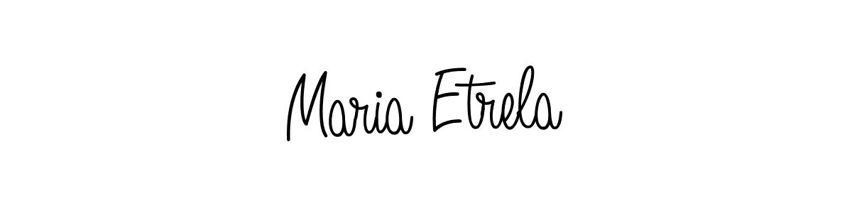 How to make Maria Etrela name signature. Use Angelique-Rose-font-FFP style for creating short signs online. This is the latest handwritten sign. Maria Etrela signature style 5 images and pictures png