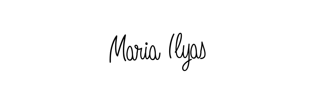 You should practise on your own different ways (Angelique-Rose-font-FFP) to write your name (Maria Ilyas) in signature. don't let someone else do it for you. Maria Ilyas signature style 5 images and pictures png