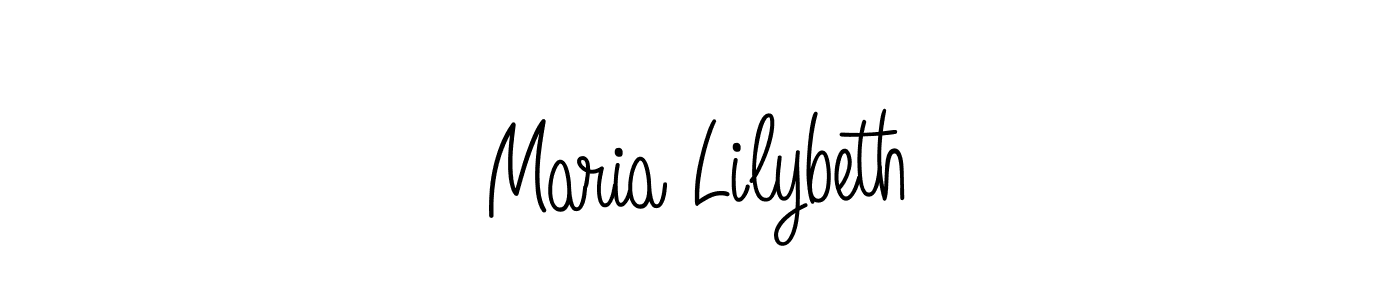 The best way (Angelique-Rose-font-FFP) to make a short signature is to pick only two or three words in your name. The name Maria Lilybeth include a total of six letters. For converting this name. Maria Lilybeth signature style 5 images and pictures png