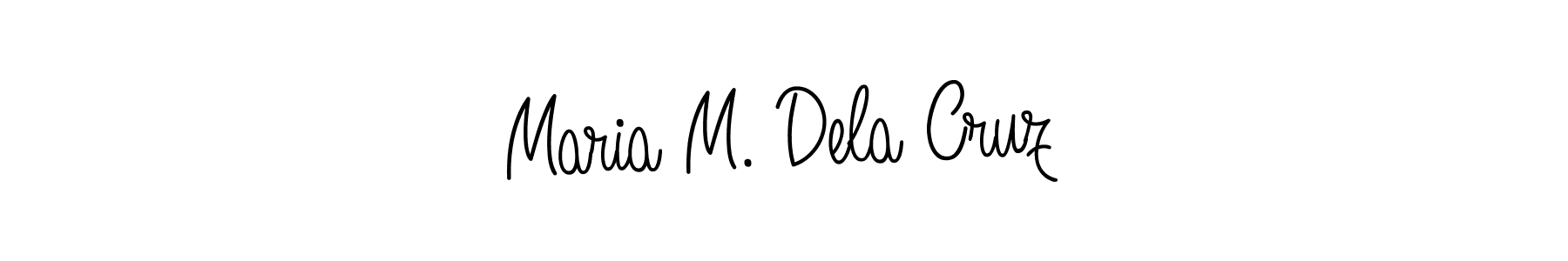 Make a beautiful signature design for name Maria M. Dela Cruz. With this signature (Angelique-Rose-font-FFP) style, you can create a handwritten signature for free. Maria M. Dela Cruz signature style 5 images and pictures png