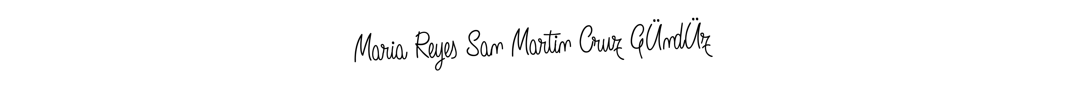 How to make Maria Reyes San Martin Cruz GÜndÜz name signature. Use Angelique-Rose-font-FFP style for creating short signs online. This is the latest handwritten sign. Maria Reyes San Martin Cruz GÜndÜz signature style 5 images and pictures png