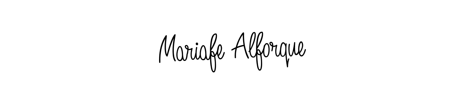 Use a signature maker to create a handwritten signature online. With this signature software, you can design (Angelique-Rose-font-FFP) your own signature for name Mariafe Alforque. Mariafe Alforque signature style 5 images and pictures png