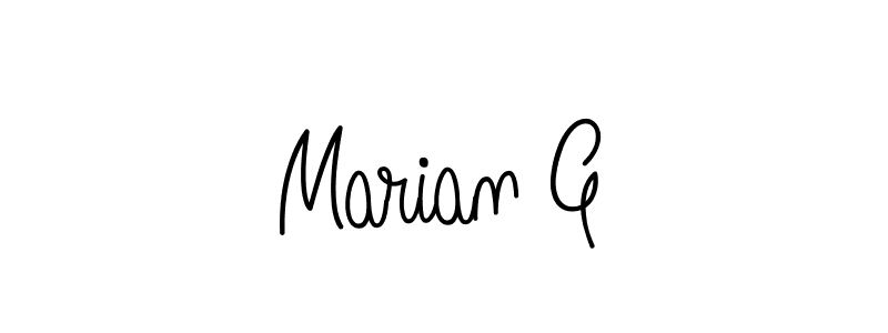 Use a signature maker to create a handwritten signature online. With this signature software, you can design (Angelique-Rose-font-FFP) your own signature for name Marian G. Marian G signature style 5 images and pictures png