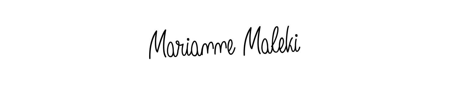 How to make Marianne Maleki signature? Angelique-Rose-font-FFP is a professional autograph style. Create handwritten signature for Marianne Maleki name. Marianne Maleki signature style 5 images and pictures png