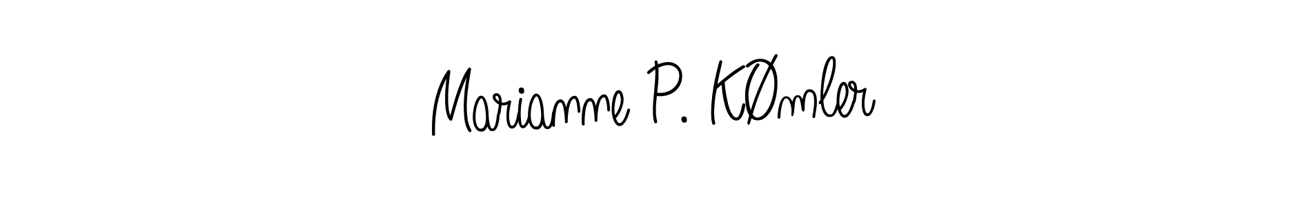 if you are searching for the best signature style for your name Marianne P. KØmler. so please give up your signature search. here we have designed multiple signature styles  using Angelique-Rose-font-FFP. Marianne P. KØmler signature style 5 images and pictures png