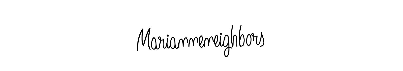 Design your own signature with our free online signature maker. With this signature software, you can create a handwritten (Angelique-Rose-font-FFP) signature for name Marianneneighbors. Marianneneighbors signature style 5 images and pictures png