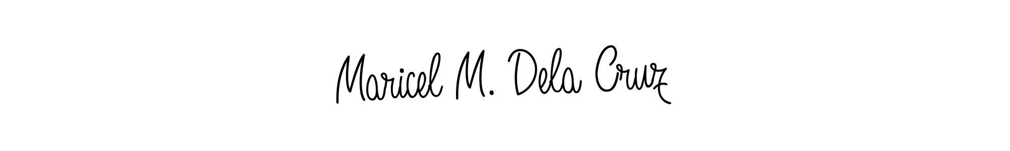 How to make Maricel M. Dela Cruz name signature. Use Angelique-Rose-font-FFP style for creating short signs online. This is the latest handwritten sign. Maricel M. Dela Cruz signature style 5 images and pictures png