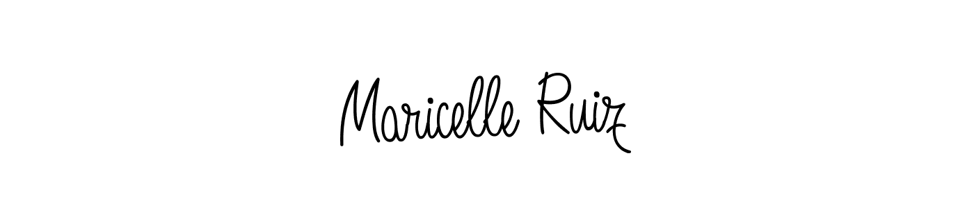 How to make Maricelle Ruiz name signature. Use Angelique-Rose-font-FFP style for creating short signs online. This is the latest handwritten sign. Maricelle Ruiz signature style 5 images and pictures png