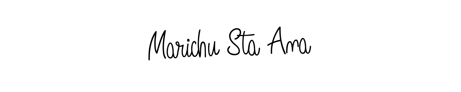 You should practise on your own different ways (Angelique-Rose-font-FFP) to write your name (Marichu Sta Ana) in signature. don't let someone else do it for you. Marichu Sta Ana signature style 5 images and pictures png