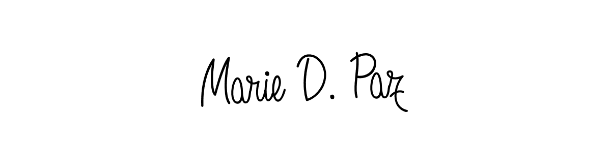 You should practise on your own different ways (Angelique-Rose-font-FFP) to write your name (Marie D. Paz) in signature. don't let someone else do it for you. Marie D. Paz signature style 5 images and pictures png