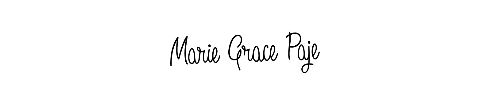 Use a signature maker to create a handwritten signature online. With this signature software, you can design (Angelique-Rose-font-FFP) your own signature for name Marie Grace Paje. Marie Grace Paje signature style 5 images and pictures png