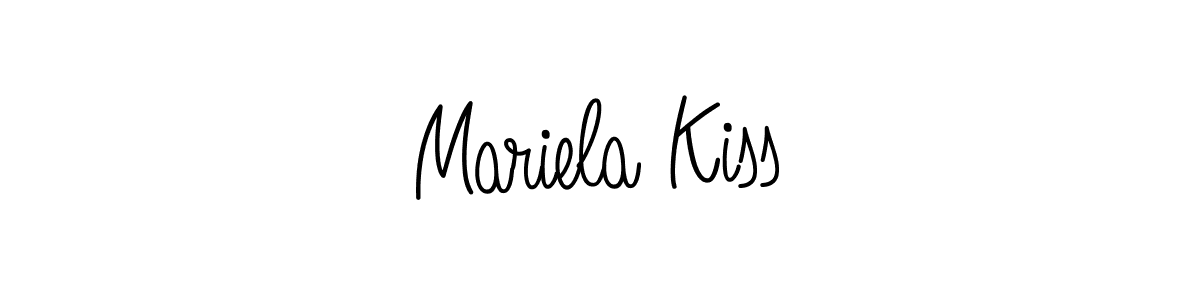 Make a beautiful signature design for name Mariela Kiss. With this signature (Angelique-Rose-font-FFP) style, you can create a handwritten signature for free. Mariela Kiss signature style 5 images and pictures png