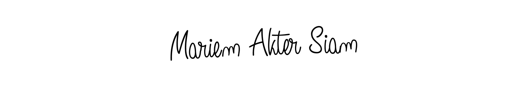 Use a signature maker to create a handwritten signature online. With this signature software, you can design (Angelique-Rose-font-FFP) your own signature for name Mariem Akter Siam. Mariem Akter Siam signature style 5 images and pictures png