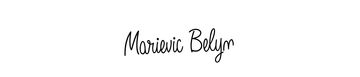 How to make Marievic Belyn name signature. Use Angelique-Rose-font-FFP style for creating short signs online. This is the latest handwritten sign. Marievic Belyn signature style 5 images and pictures png