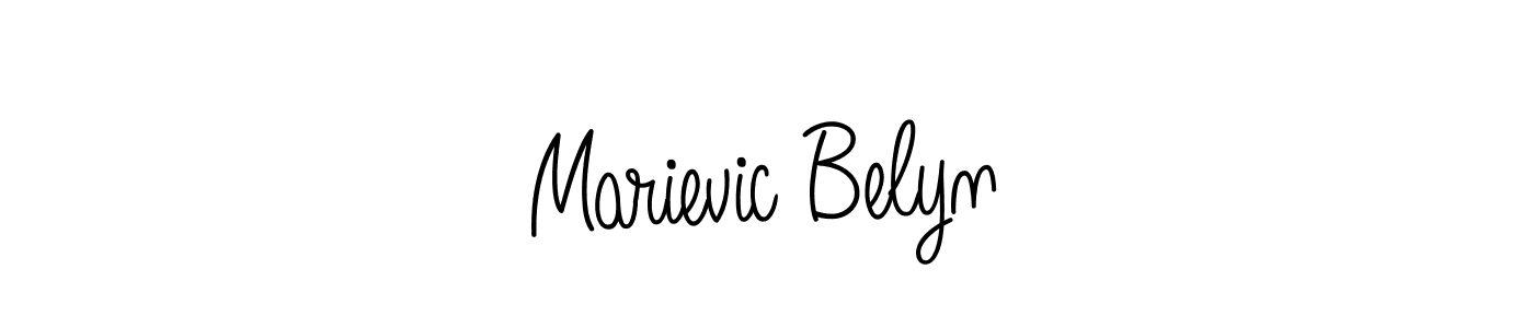 How to make Marievic Belyn name signature. Use Angelique-Rose-font-FFP style for creating short signs online. This is the latest handwritten sign. Marievic Belyn signature style 5 images and pictures png